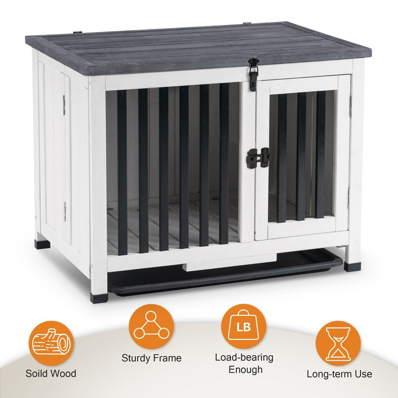 Lovupet Wooden Dog Crate Furniture, No Assembly Portable Small Pet Crate, 0651