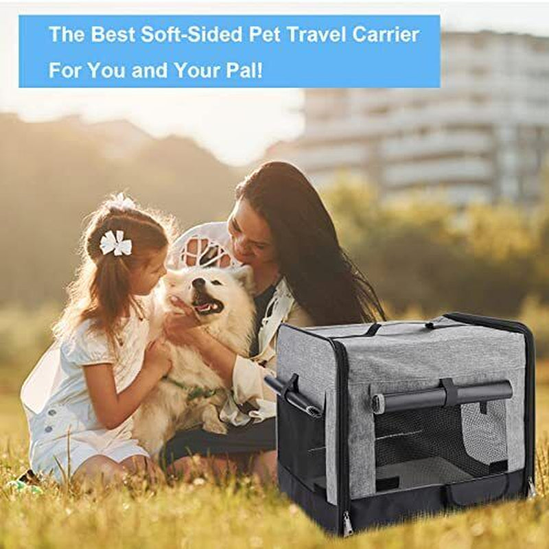 Soft Portable Travel Dog & Cat Crate Collapsible Foldable Kennel 18.1 X 14.1 ...