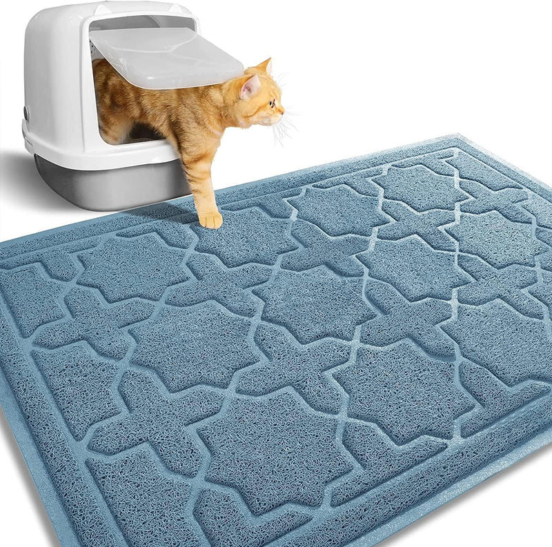 Cat Litter Mat, 24"X20" Litter Box Mat with Litter Lock Mesh, Soft Durable Cat Litter Mat Litter Trapping Mat, Easy to Clean, Non-Slip, Water Resistant, Litter Free Floors, Light Coffe