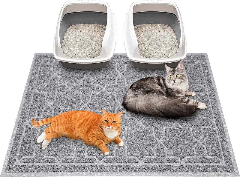 Cat Litter Mat, 24"X20" Litter Box Mat with Litter Lock Mesh, Soft Durable Cat Litter Mat Litter Trapping Mat, Easy to Clean, Non-Slip, Water Resistant, Litter Free Floors, Light Coffe