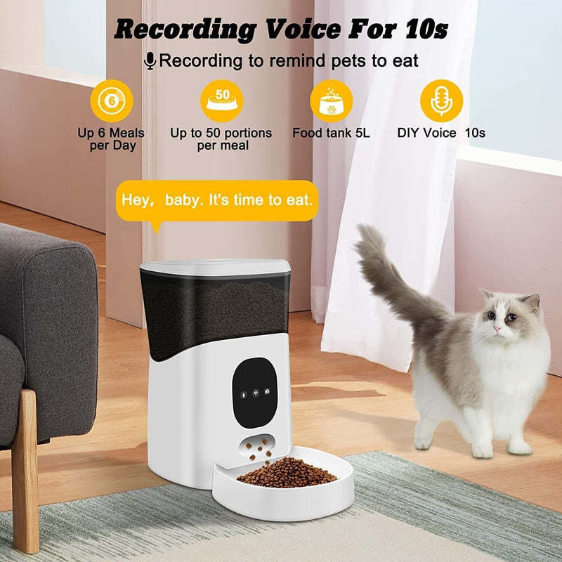 Automatic Cat Feeder - APP Control 2.4G Wifi Smart Pet Dry Food Dispenser