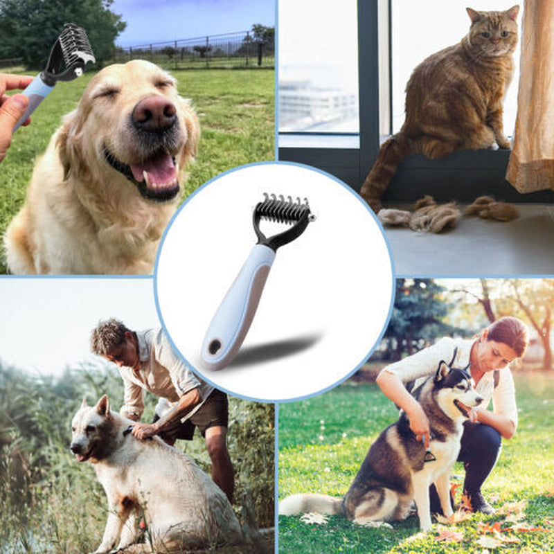 Professional 2 Sided Undercoat Dog Cat Shedding Comb Brush Pet Grooming Tool