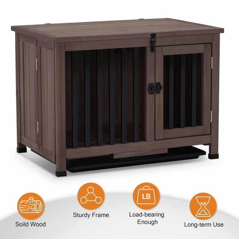 Lovupet Wooden Dog Crate Furniture, No Assembly Portable Small Pet Crate, 0651