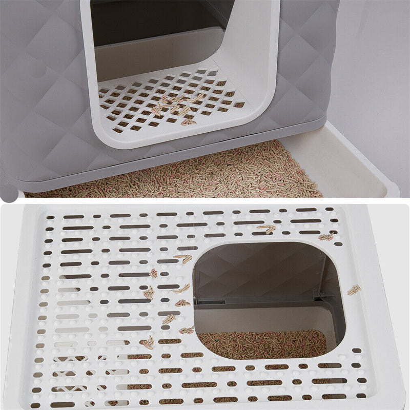 Bingopaw High Quality Jumbo Cat Litter Box Cat Odorless Enclosed Pan Tray House