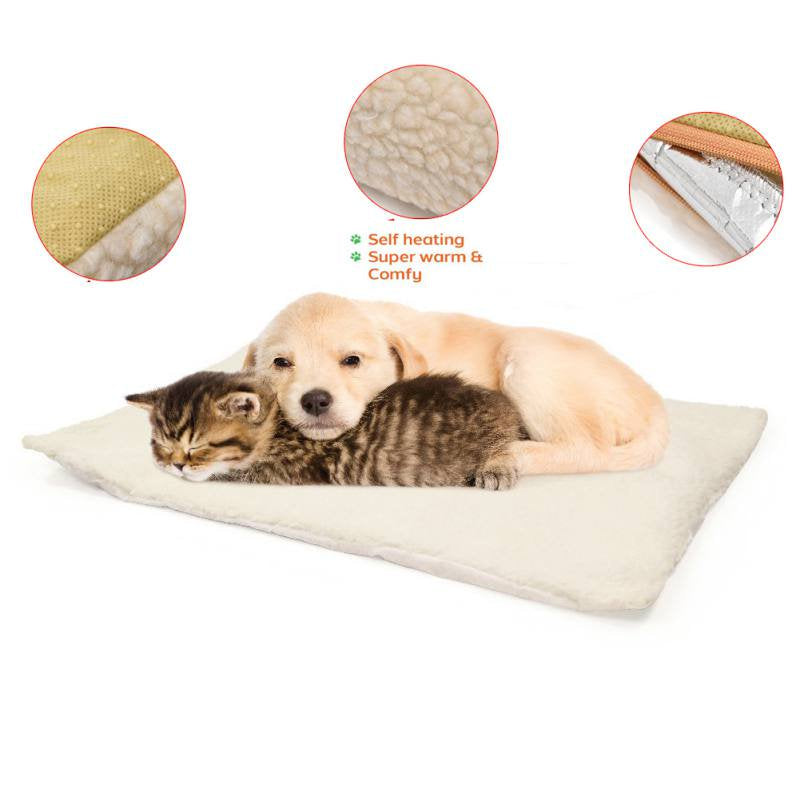 Puppy Dog Bed Mat Self Heating Winter Durable Soft Warm Cat Pet Rug Thermal Pad