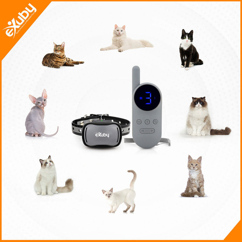Exuby - Gentle Cat Shock Collar W/Remote & Bell - Designed for Training Cats